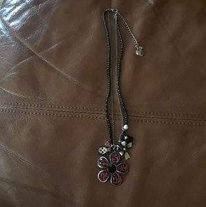 Betsy Johnson flower and charm necklace